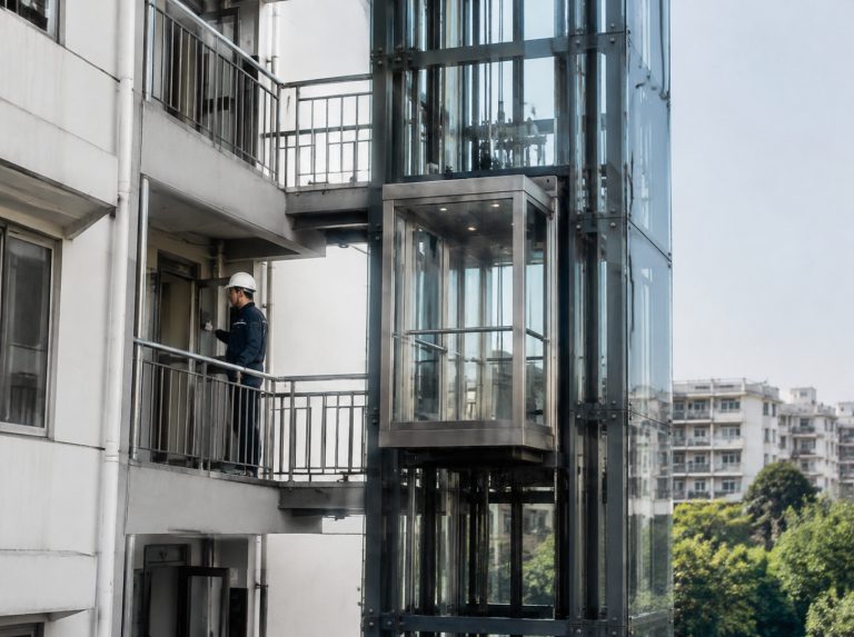 红河哈尼族彝族自治州旧楼加建观光电梯